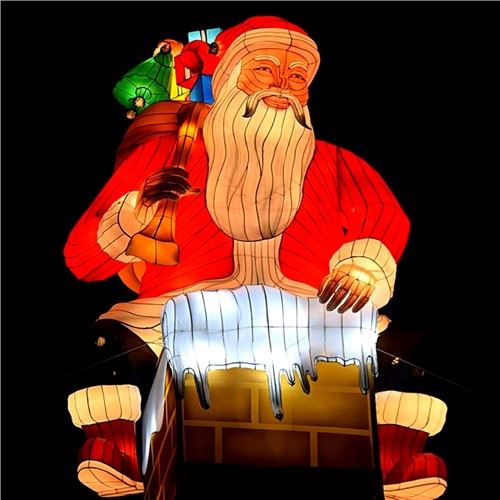 Etkinlik Dekorasyon Noel Teması Santa Clause Fener Gösterisi
